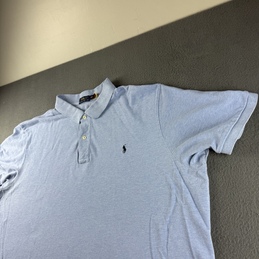 Polo Ralph Lauren Polo Shirt Men's 4XB Blue Big Pique Short Sleeve Golf Pony